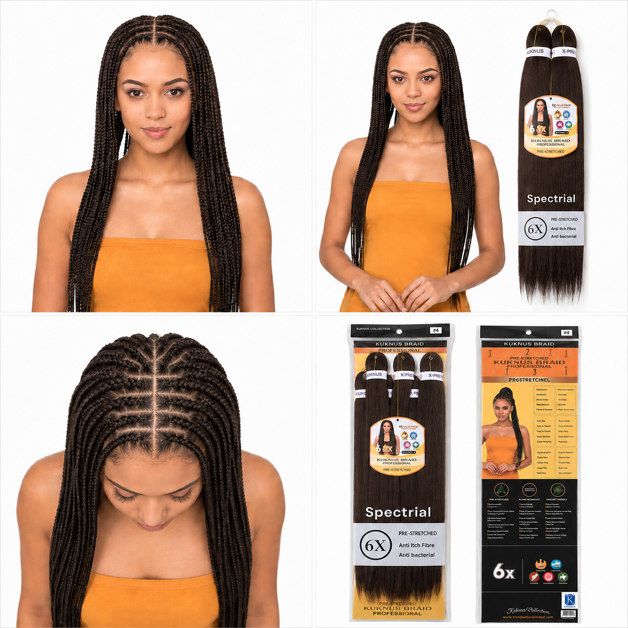Kuknus Braids 6X Value Pack Pre-Stretched 26"