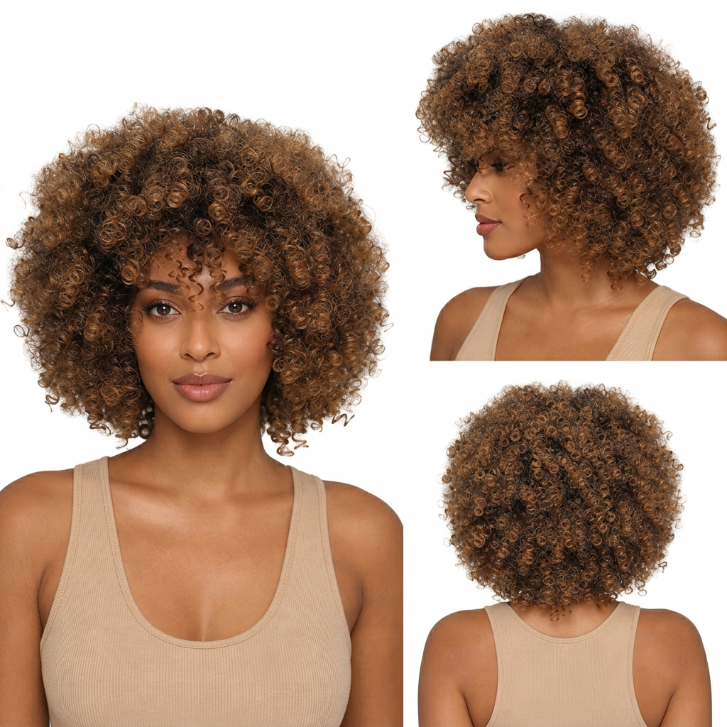 Black Angle Dita - Synthetic Short Spiral Curly Hair Wig