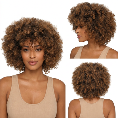 Black Angle Dita - Synthetic Short Spiral Curly Hair Wig