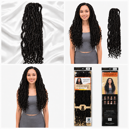 Kuknus Style Dread Lock Wavy Bulk Braiding Hair