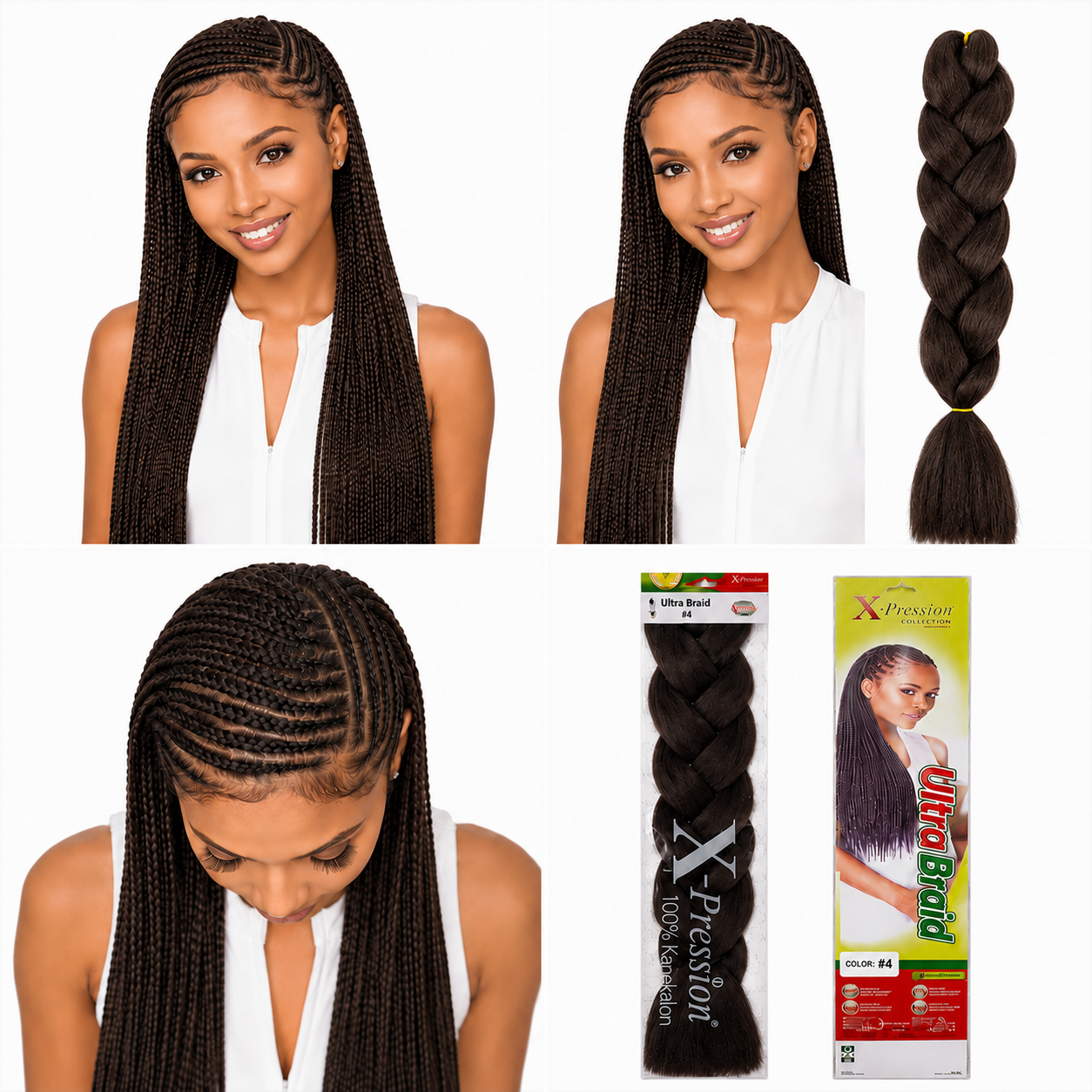 X-Pression Ultra Braids Non-Stretched Kanekalon Braiding Hair 82"