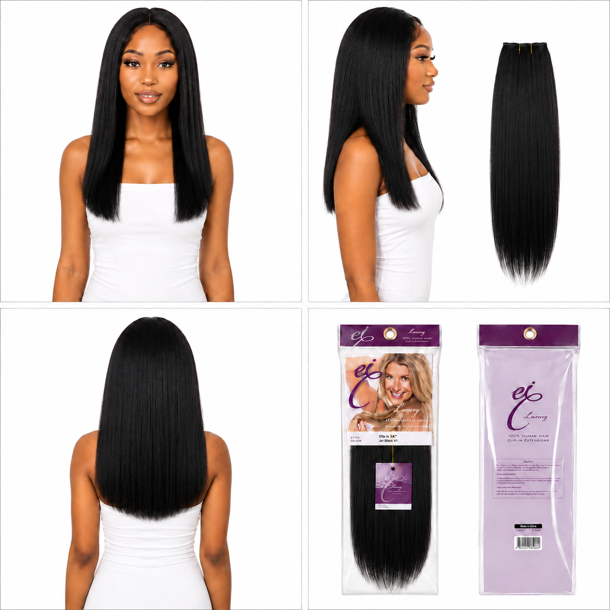 Ei Luxury 100% Unprocessed Virgin human hair Clip-in