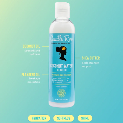 Camille Rose Coconut Water Leave-In Treatment 240ml-Leave-in Conditioner-Beauty and hair supply