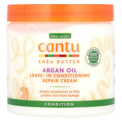 Cantu Shea Butter Argan Oil Leave-In Conditioning Repair Cream 453g-Leave-In Conditioner-Beauty and hair supply