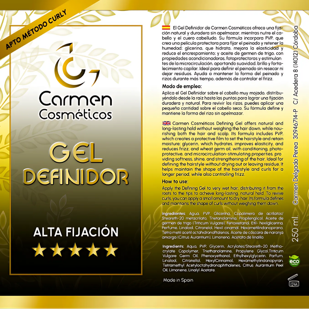 Carmen Cosméticos High-Hold Defining Gel 250ml-Gel-Beauty and hair supply