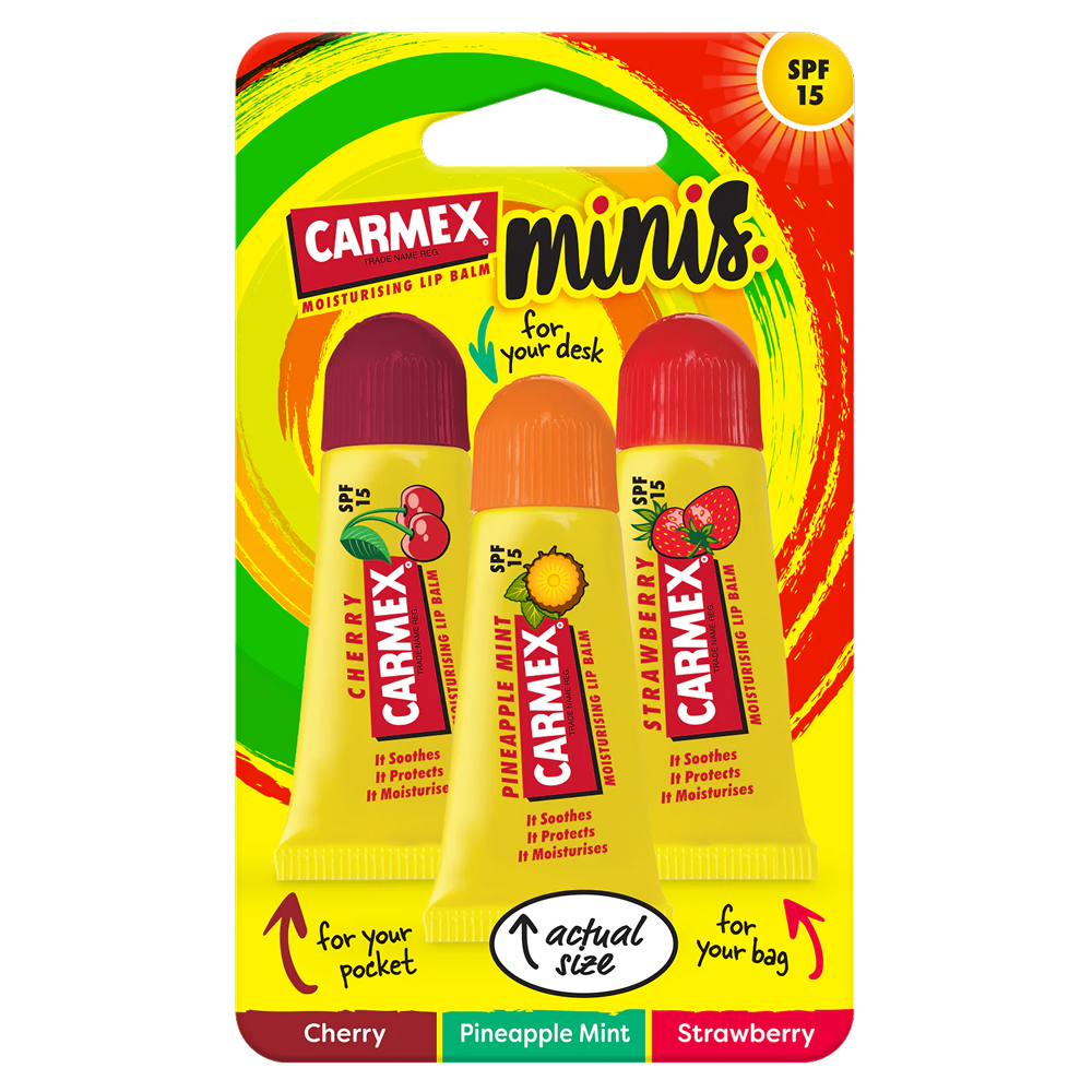 Carmex Lip Balm Mini Assorted 3-Pack Tube-All-Beauty and hair supply