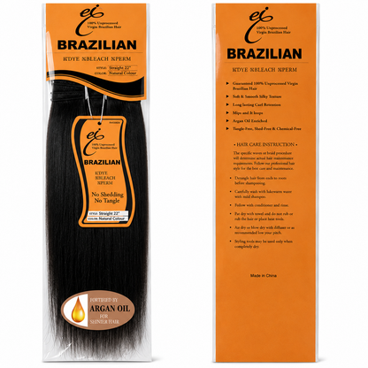Ei Brazilian 100% Unprocessed Virgin Brazilian Human Hair Extension Straight Natural