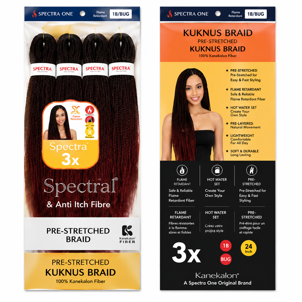 Kuknus Braids 3X Value Pack Pre-Stretched 16"