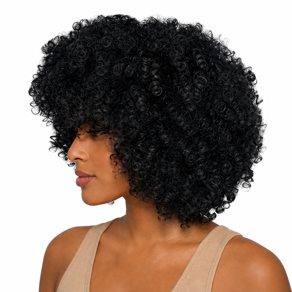 Black Angle Dita - Synthetic Short Spiral Curly Hair Wig
