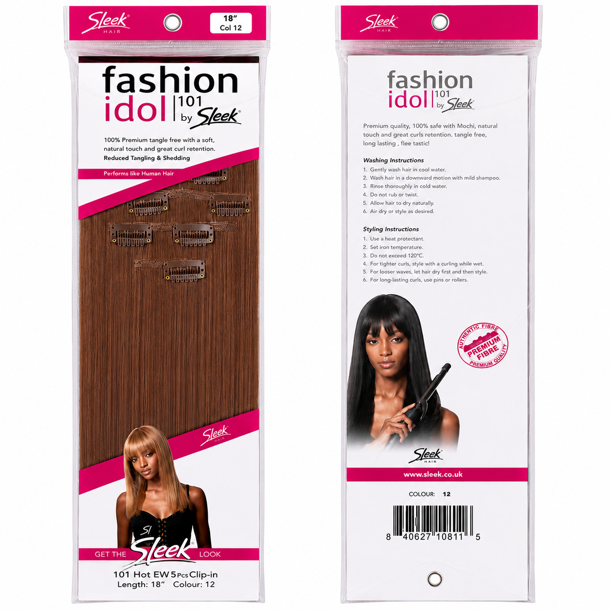 Sleek Synthetic Fashion Idol 101 Clip-In Hair Extensions 18"