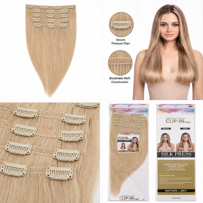 Darbro Doja Silk Press Straight Clip-In Synthetic Hair Extensions 22"