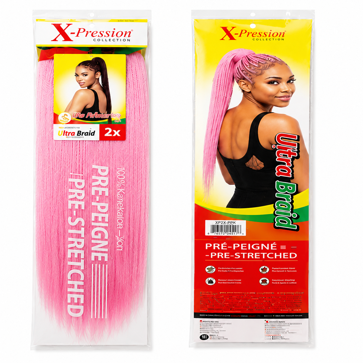 X-Pression Pre-Stretched Braiding Hair 2X Pack, 24"