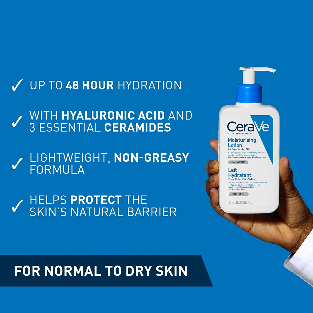 Cerave Moisturising Lotion For Dry And Very Dry Skin 236ml-Collagen Glow Moisturizer-Beauty and hair supply