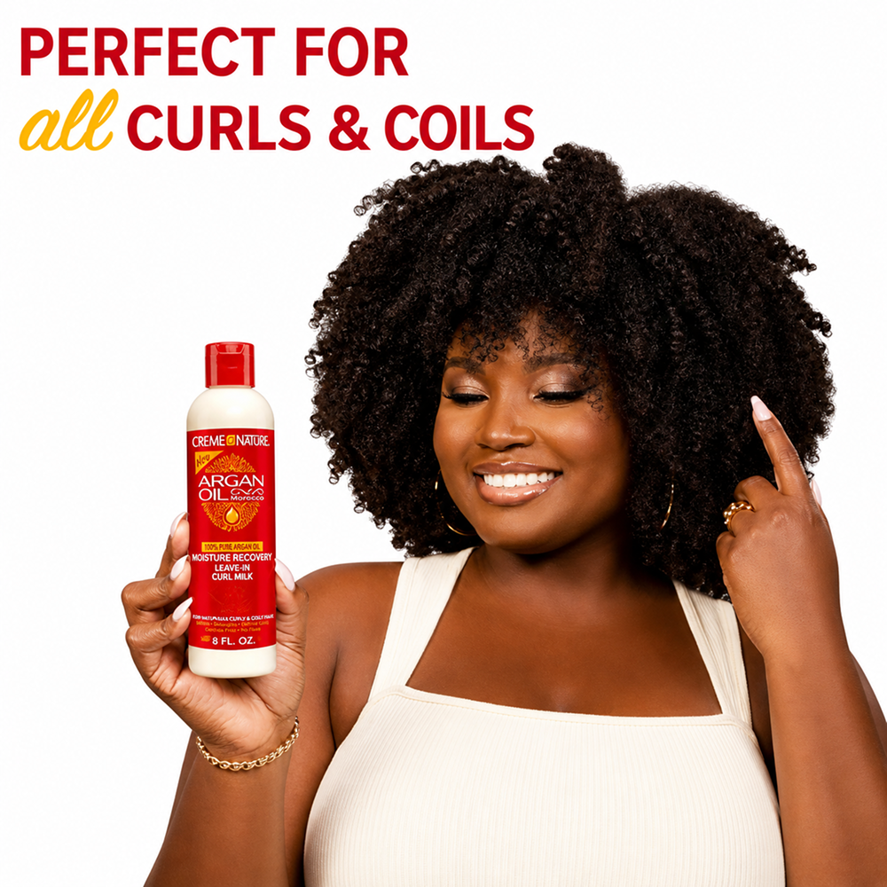 Creme of Nature Argan Oil Moisture Recovery Leave-in Curl Milk 8oz-All-Beauty and hair supply