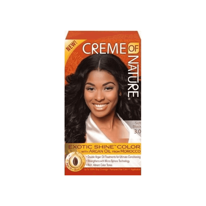 Creme of Nature Exotic Shine Color with Argan Oil #3.0-Soft Black - Beauty and Hair Supply