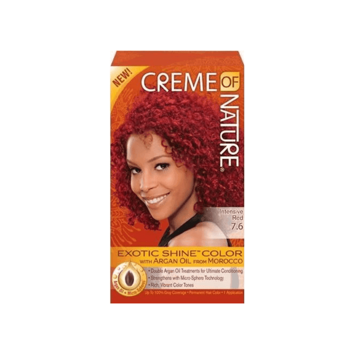 Creme of Nature Exotic Shine Color with Argan Oil #7.6-Intensive Red - Beauty and Hair Supply