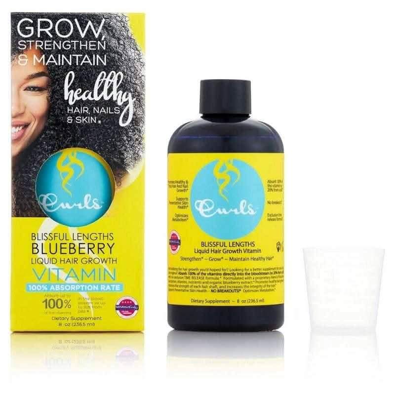 Curls Blueberry Blissful Lengths Liquid Hair Growth Vitamin 236.5ml-Hair Vitamin-Beauty and hair supply