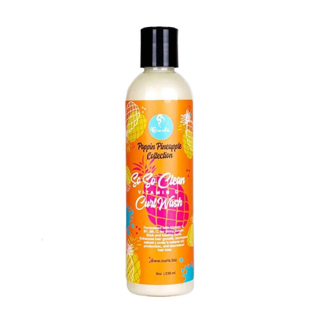 Curls Poppin Pineaple So So Clean Vitamin C Curl Wash 236ml-Gentle Shampoo-Beauty and hair supply