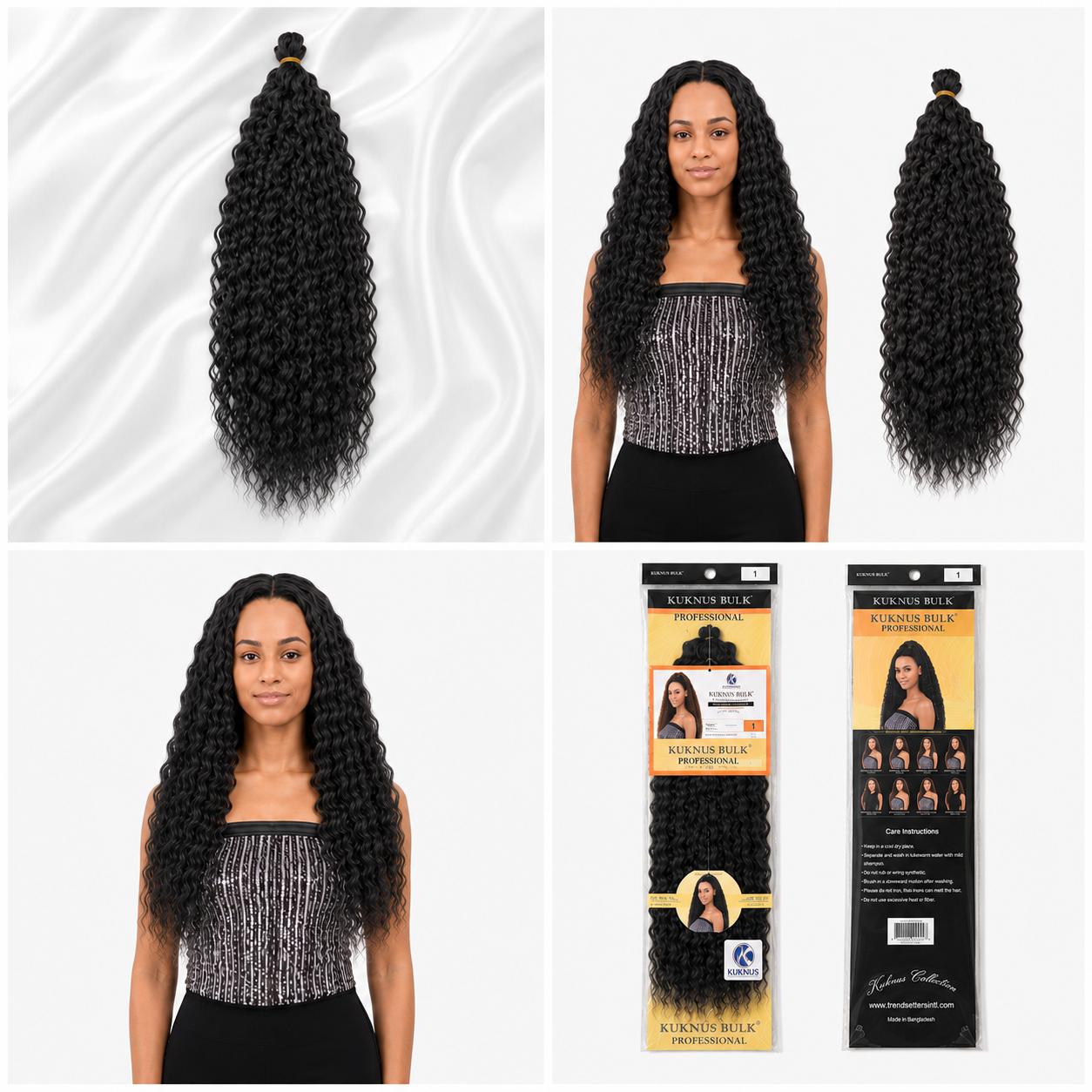 Kuknus Brazilian Bulk Synthetic Braids Hair 20"