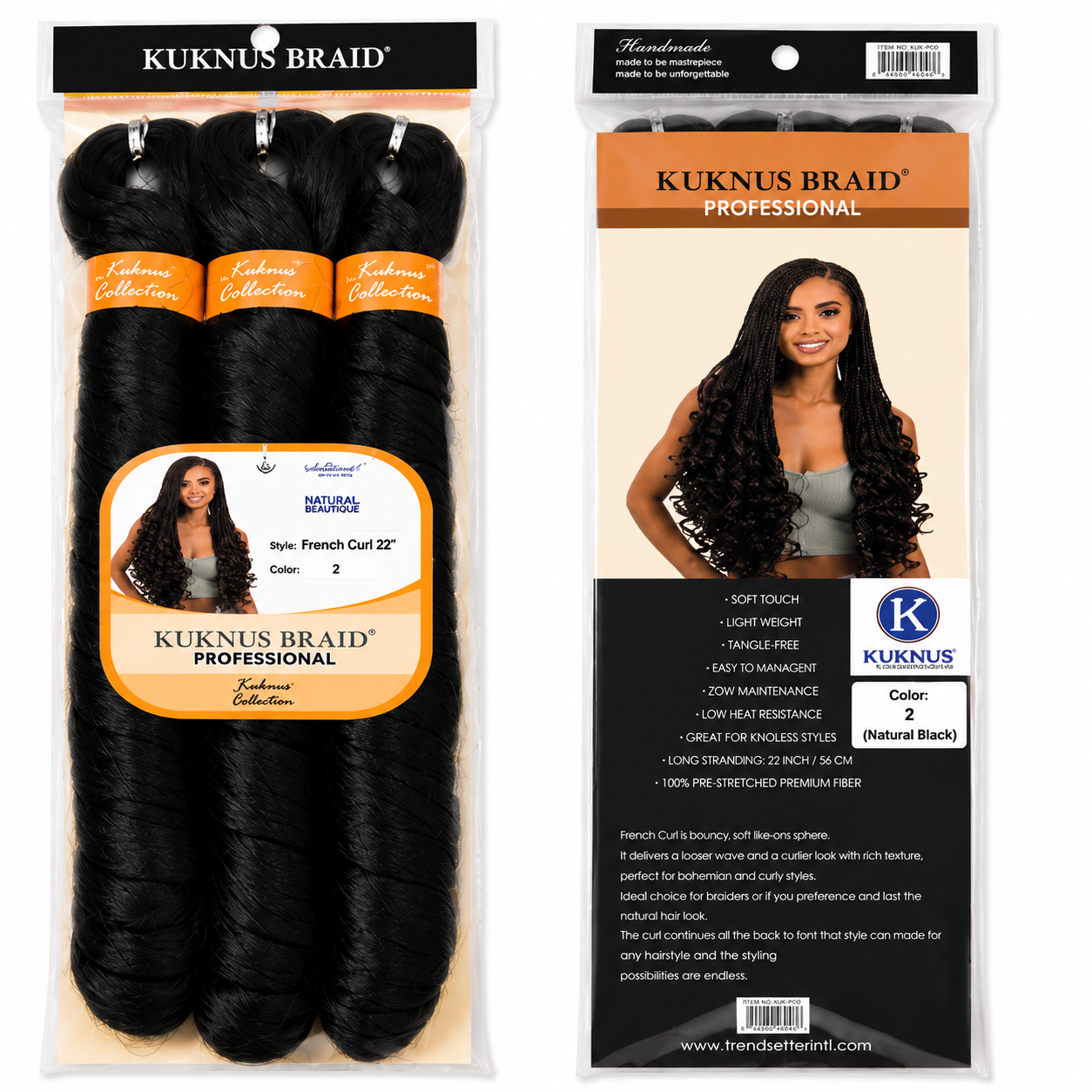 Kuknus Style 3x French Curl Bulk Synthetic Hair
