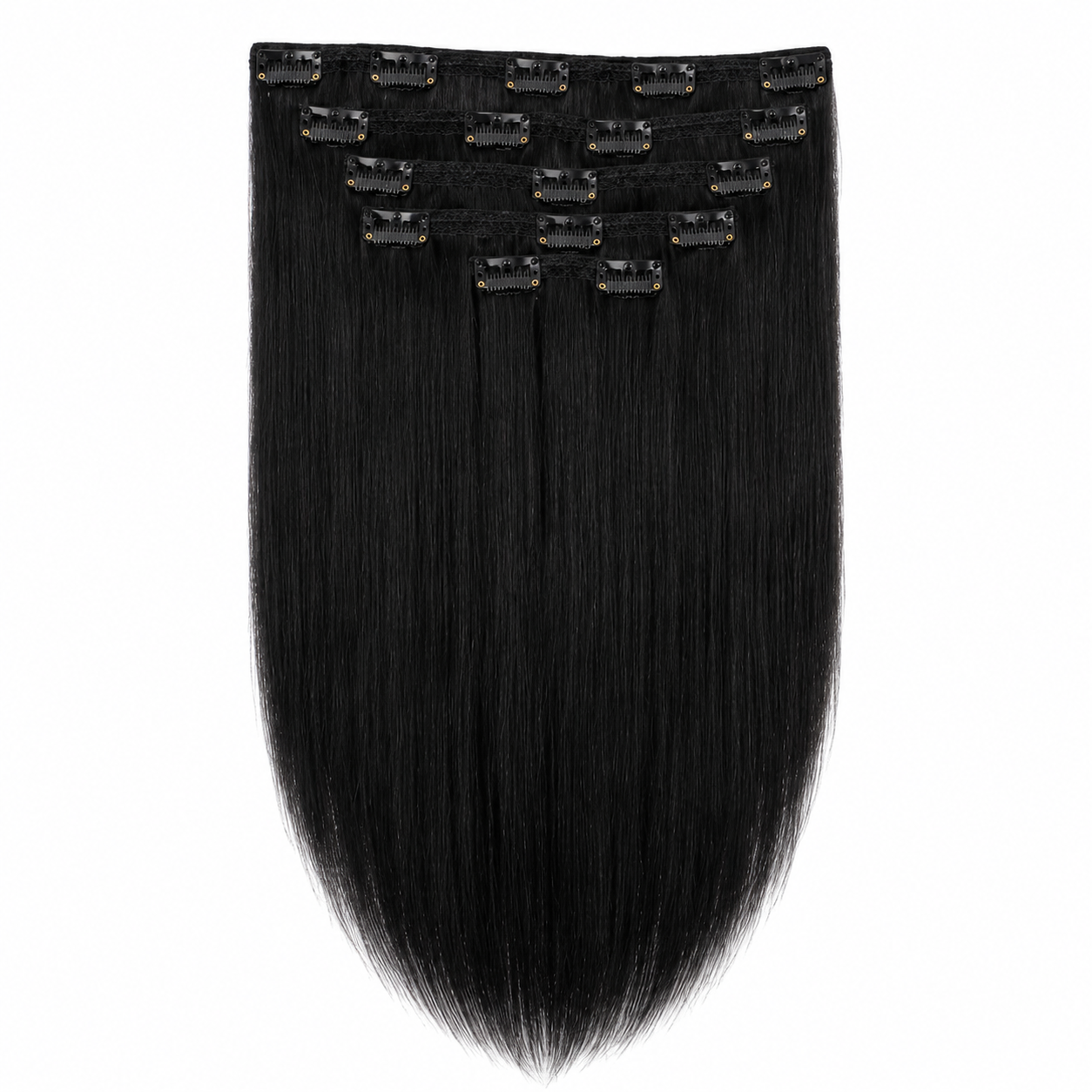 Kuknus Synthetic Euro Straight Clip-In Hair Extensions 18"