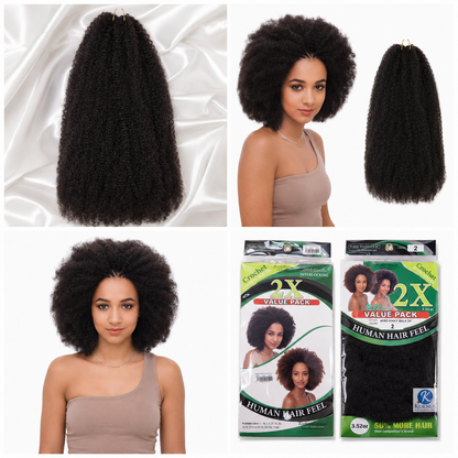 Kuknus Afro Kinky Bulk Synthetic Braiding Hair, 24"