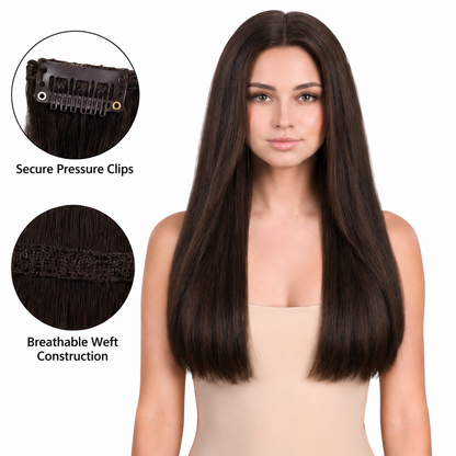 Darbro Doja Synthetic Silk Press Straight Clip-In Hair Extensions 22"
