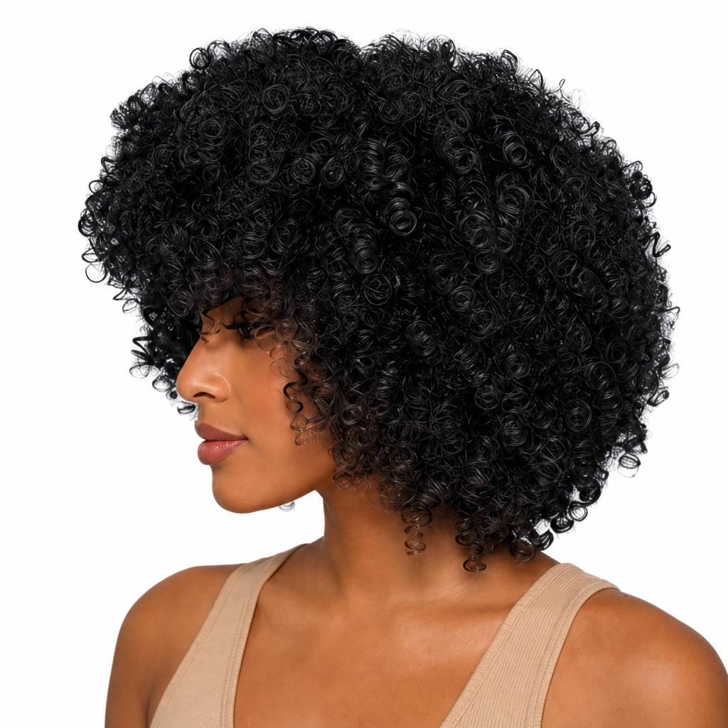 Black Angle Dita - Synthetic Short Spiral Curly Hair Wig