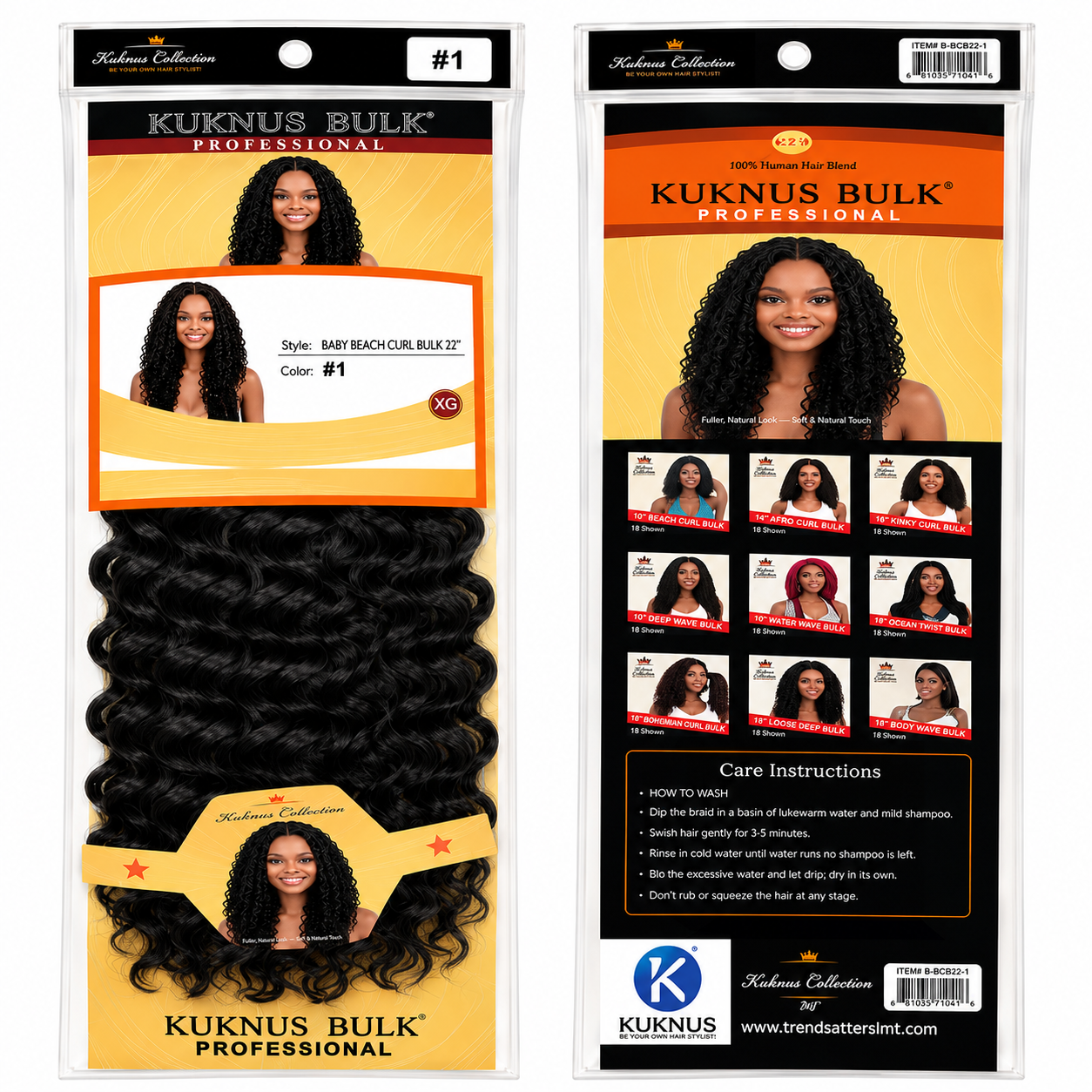 Kuknus Baby Beach Curl Bulk Synthetic Braiding Hair