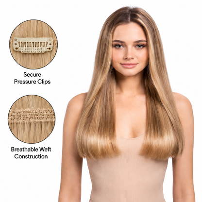Darbro Doja Synthetic Silk Press Straight Clip-In Hair Extensions 22"