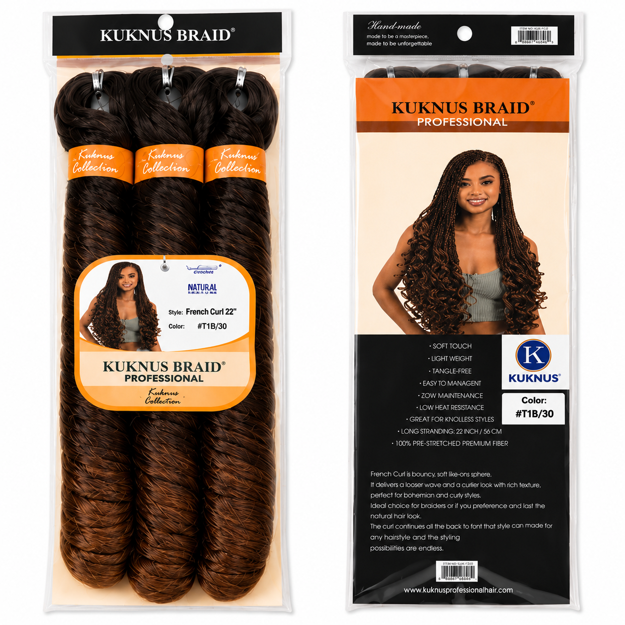 Kuknus Style 3x French Curl Bulk Synthetic Hair