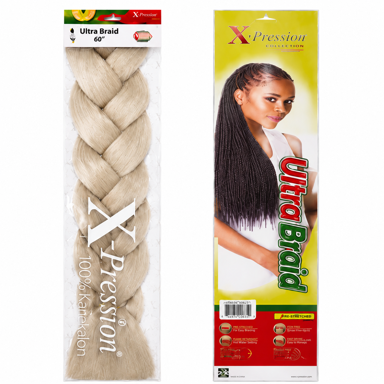 X-Pression Ultra Braids Non-Stretched Kanekalon Braiding Hair 82"