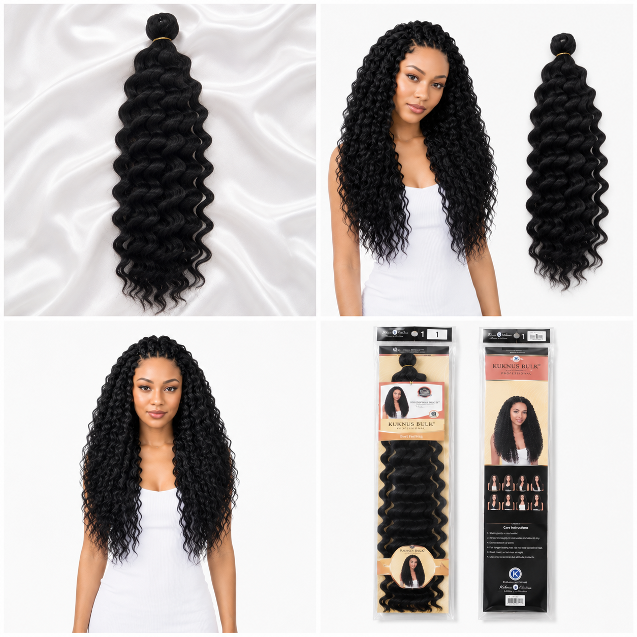 Kuknus Style Deep Twist Bulk Synthetic Braiding Hair
