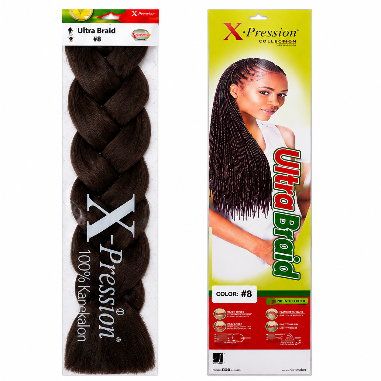 X-Pression Ultra Braids Non-Stretched Kanekalon Braiding Hair 82"