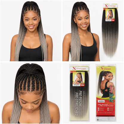 X-Pression Pre-Stretched Braiding Hair 2X Pack, 24"