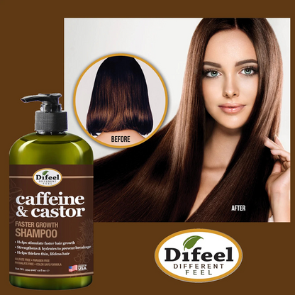 Difeel Caffeine and Castor Faster Hair Growth Shampoo 12oz-All-Beauty and hair supply