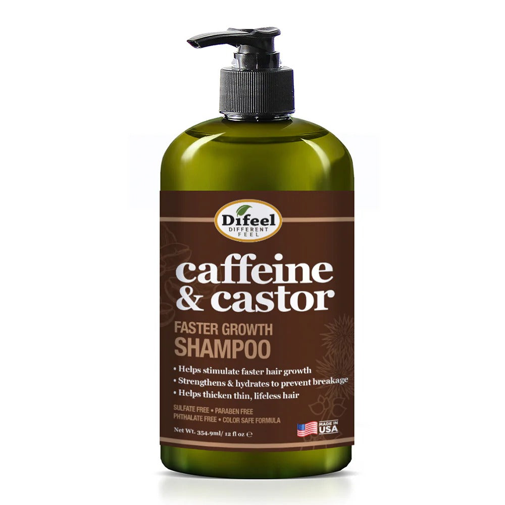 Difeel Caffeine and Castor Faster Hair Growth Shampoo 12oz-All-Beauty and hair supply