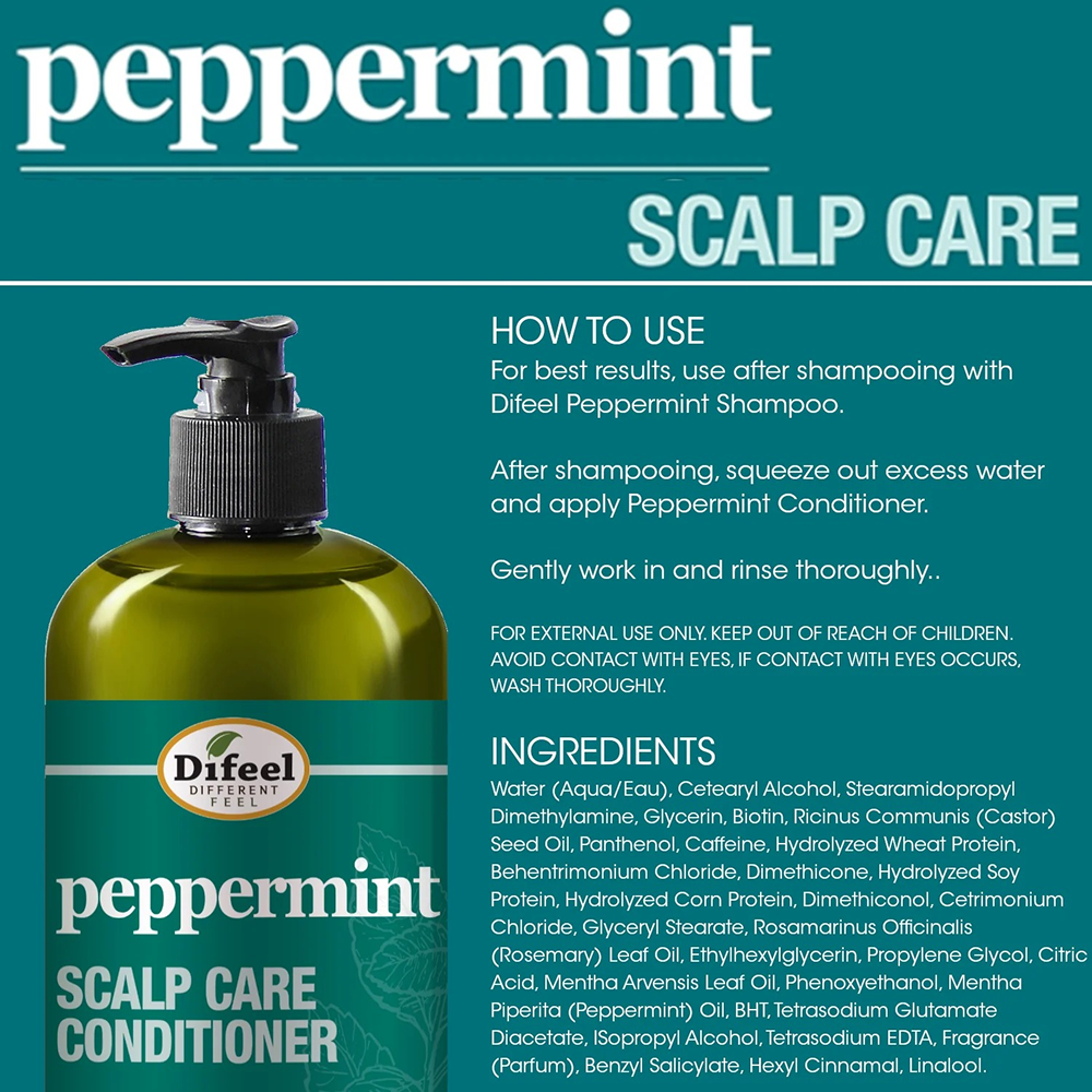 Difeel Peppermint Scalp Care Conditioner 12oz-All-Beauty and hair supply