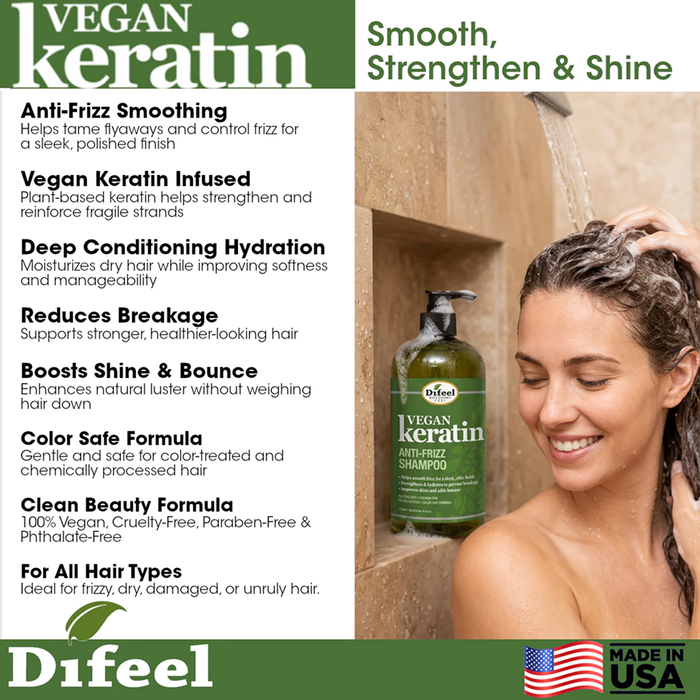 Difeel Vegan Keratin Anti-Frizz Conditioner 12oz-All-Beauty and hair supply