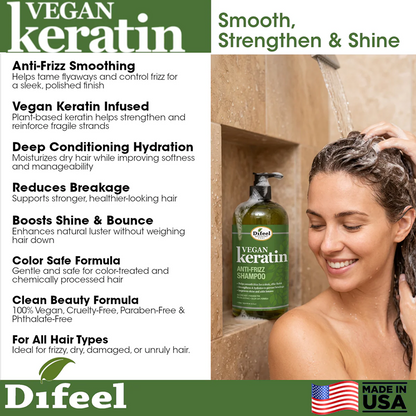 Difeel Vegan Keratin Anti-Frizz Conditioner 12oz-All-Beauty and hair supply
