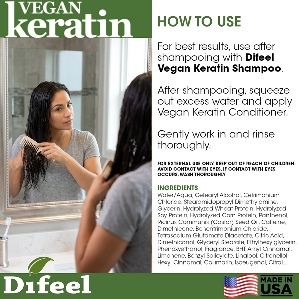 Difeel Vegan Keratin Anti-Frizz Shampoo 12oz-All-Beauty and hair supply