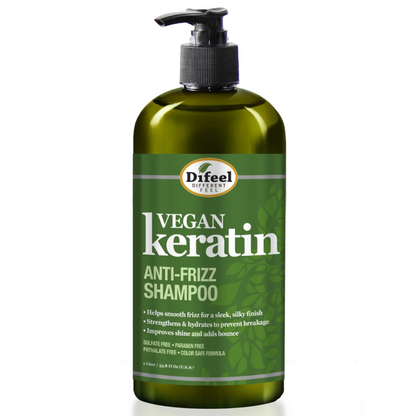 Difeel Vegan Keratin Anti-Frizz Shampoo 12oz-All-Beauty and hair supply
