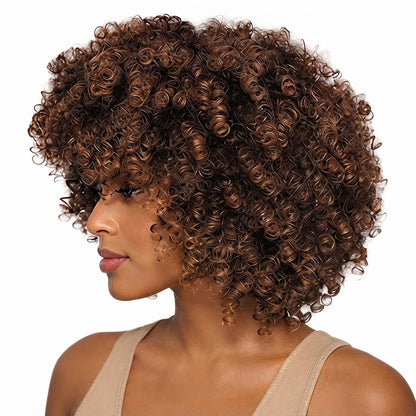 Black Angle Dita - Synthetic Short Spiral Curly Hair Wig