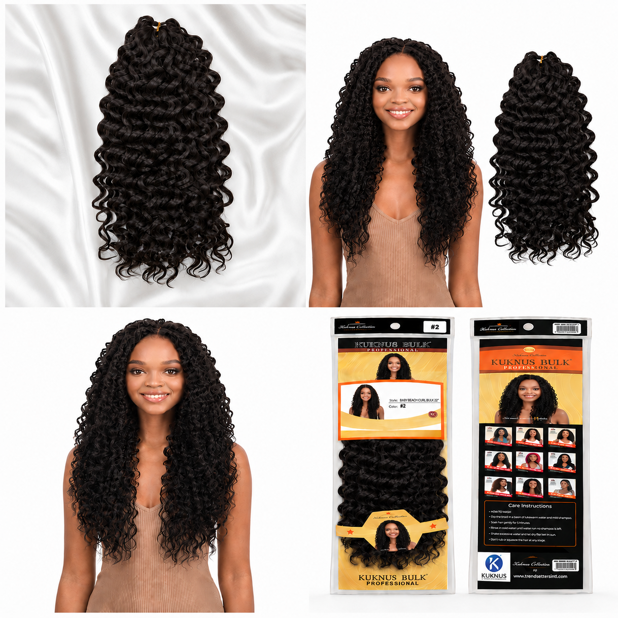 Kuknus Baby Beach Curl Bulk Synthetic Braiding Hair