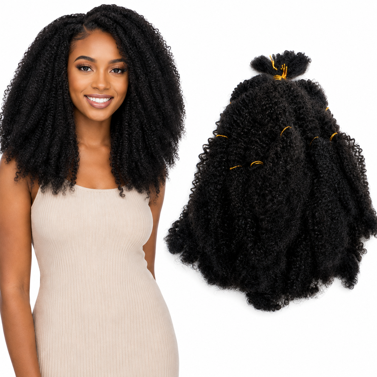 K&amp;C Hair World Afro Kinky Bulk Synthetic Hair