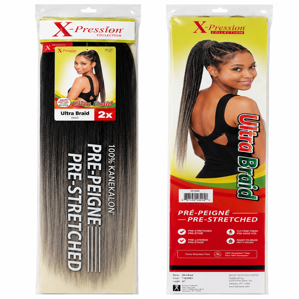 X-Pression Pre-Stretched Braiding Hair 2X Pack, 24"