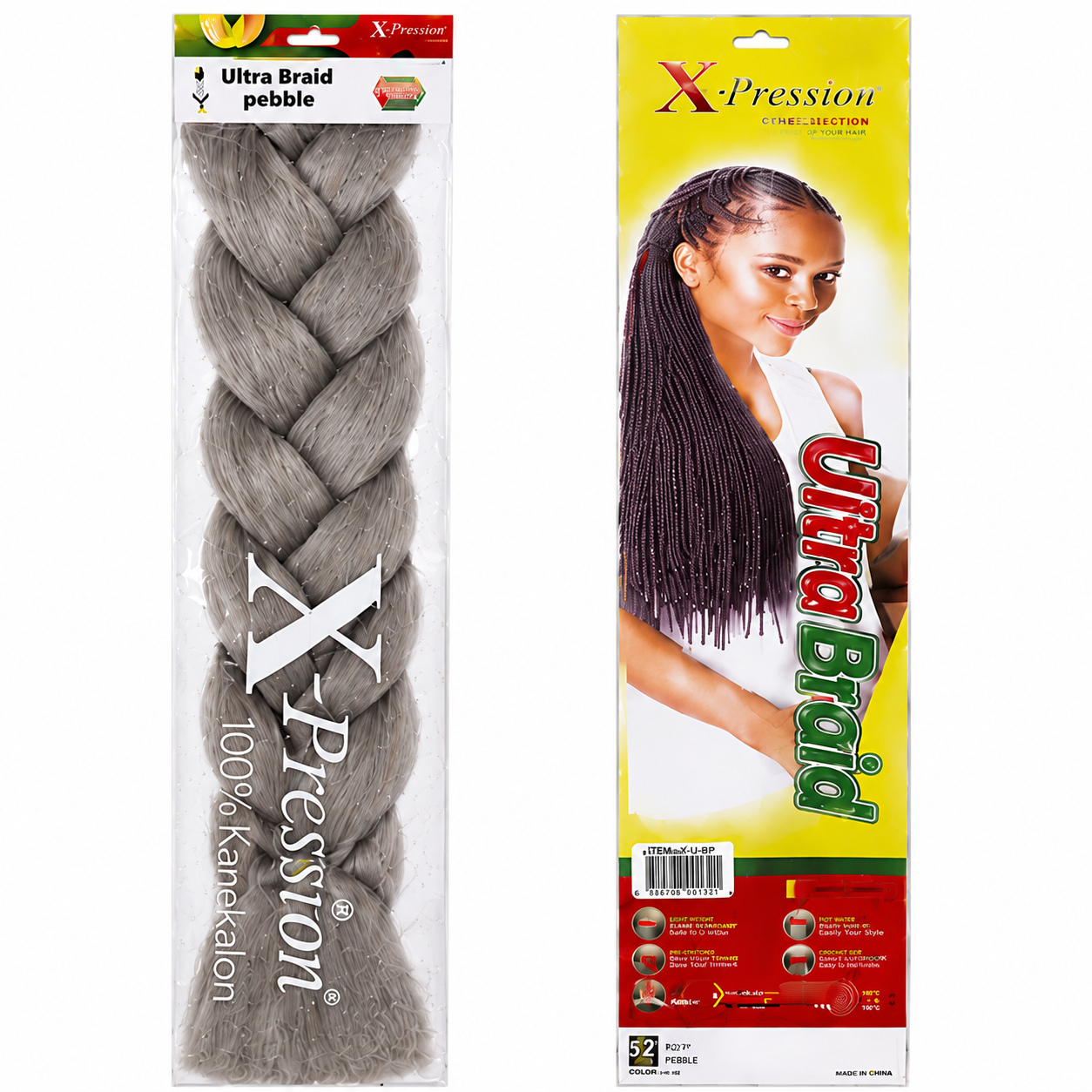 X-Pression Ultra Braids Non-Stretched Kanekalon Braiding Hair 82"