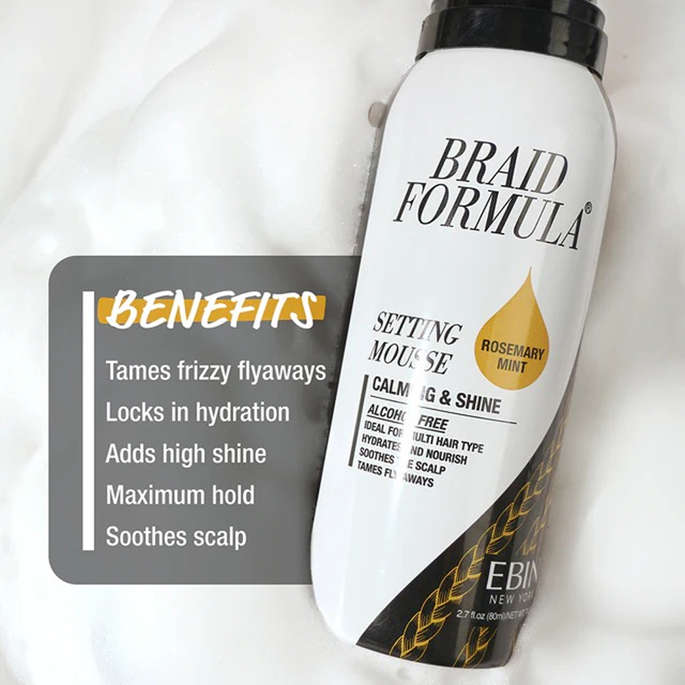 Ebin Braid Formula Setting Rosemary Mint Mousse 12oz-Styling Mousse-Beauty and hair supply