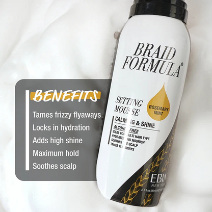 Ebin Braid Formula Setting Rosemary Mint Mousse 12oz-Styling Mousse-Beauty and hair supply
