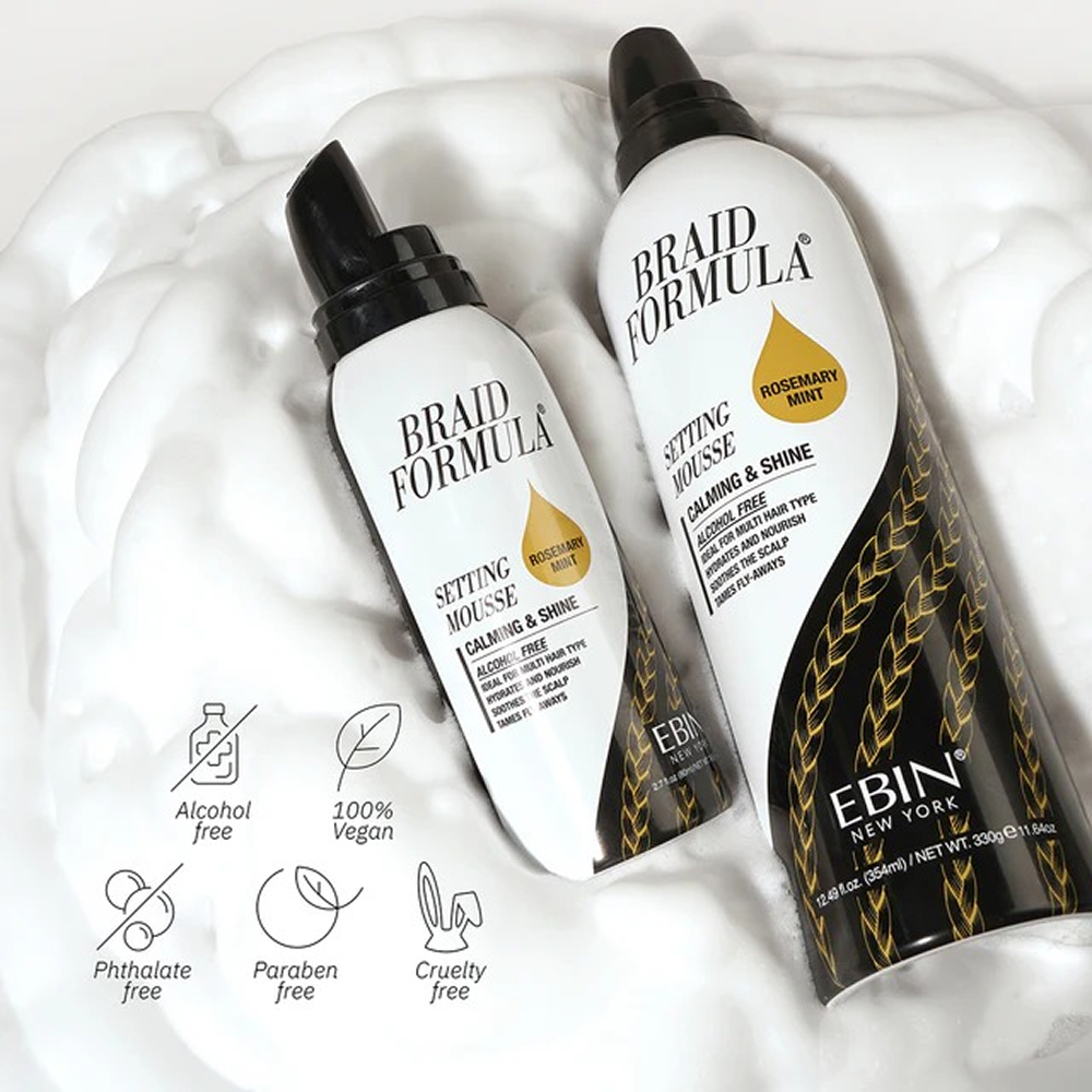 Ebin Braid Formula Setting Rosemary Mint Mousse 12oz-Styling Mousse-Beauty and hair supply